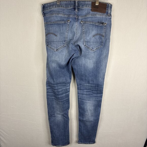 G-Star RAW 3301 Slim Jeans Men’s 32x32 Medium Wash Stretch Denim - Picture 4 of 9